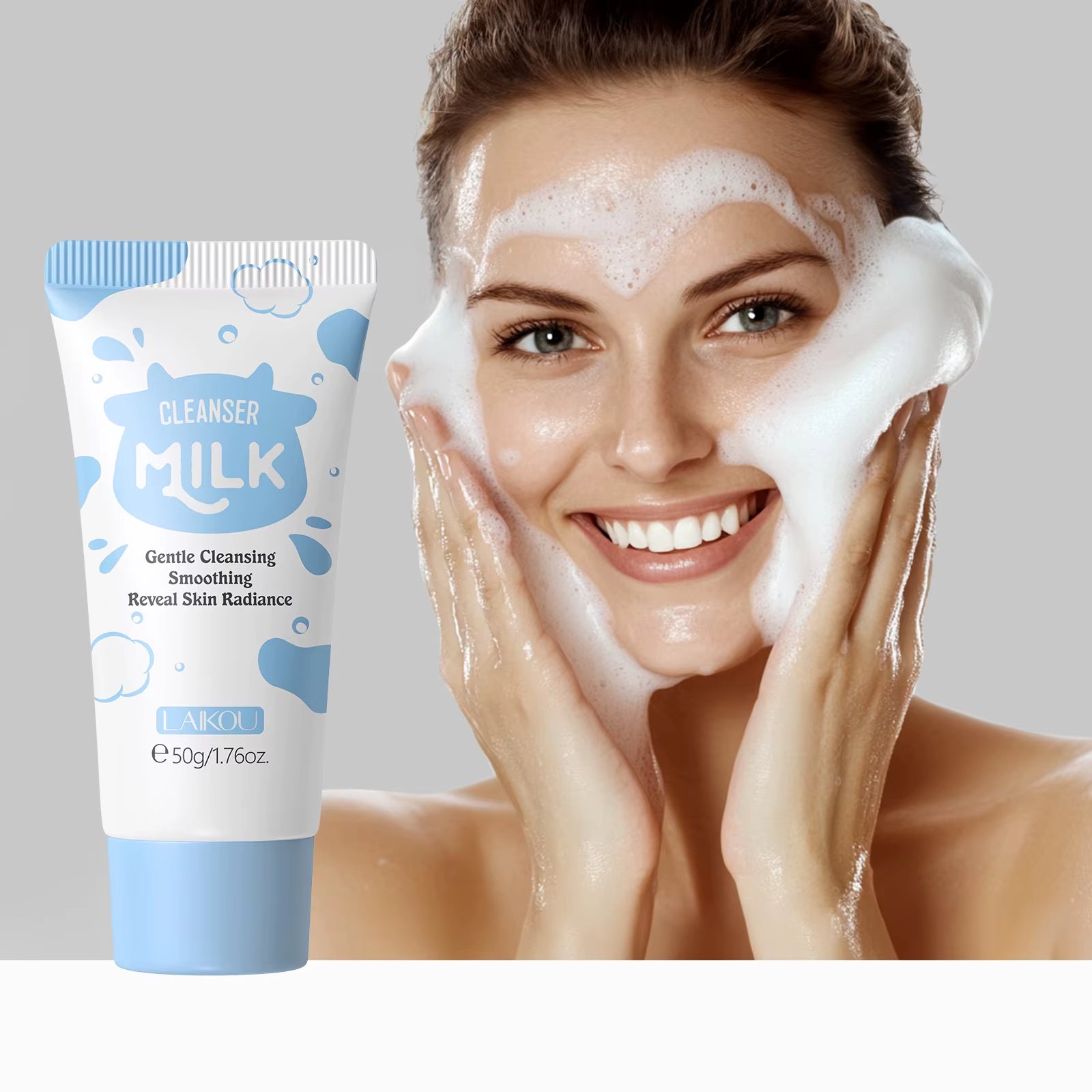 Milk Skincare Set Softening Serum Moisturizing Cream Gentle Cleanser Brightening Hydration Travel Kit